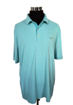 Greg Norman Polo Shirt Men&#39;s Size  XXL Aqua Geometric Golf Casual Activewear SS - £7.61 GBP