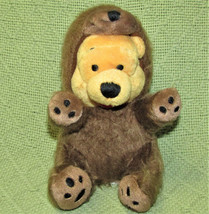 Winnie The Pooh B EAN Bag Plush Bear Costume Fuzzy Brown Disney Store 8&quot; Plush Toy - £8.60 GBP
