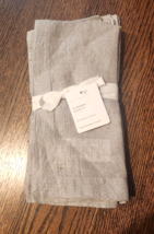 NWT SET 4 Pottery Barn Holiday SILVER SHIMMER Napkins NEW $48 20&quot; X 20&quot; - £22.85 GBP