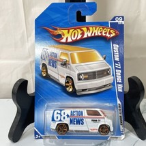 2010 Hot Wheels HW City Works Custom 77 Dodge Van - White - 68 Action News - $9.89