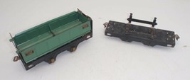 Lot Of 2 American Flyer Tin Cars - 3009 Dump Car &amp; Black Log Car - $35.98