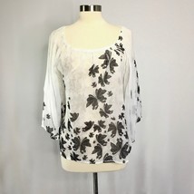 Love Culture Womens Butterfly Print Bell Sleeve Oversized Blouse Size M ... - $179.67 MXN
