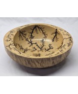 Turned Wood 11&quot; x 9&quot; Bowl - Lichtenberg Fractal Burn M. Kraft Brown Dog ... - $95.01 CAD