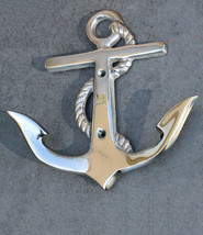 Sleek Aluminum Nautical Coastal Sea Sailor Ship Anchor 2-Peg Double Wall Hooks - £20.83 GBP