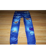 Adult Size Regular Up to Size 14 Punk Rock Faux Denim Print Leggings Cos... - $14.00