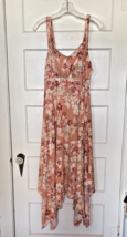 Derek Heart Floral Peach Dress Size L - $20.10
