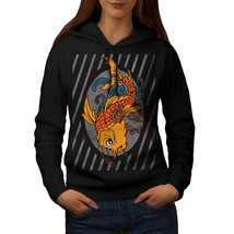 Wellcoda Japan Art Fish Koi Womens Hoodie, Slippery Casual Hooded Sweatshirt - £29.06 GBP