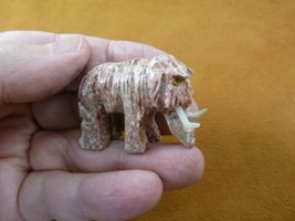 (Y-WOO-20) little red Woolly Mammoth carving SOAPSTONE stone figurine mammoths - £6.76 GBP