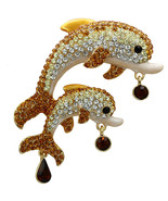 LO2413 - Gold White Metal Brooches with Top Grade Crystal  in Multi Color - $84.88 CAD