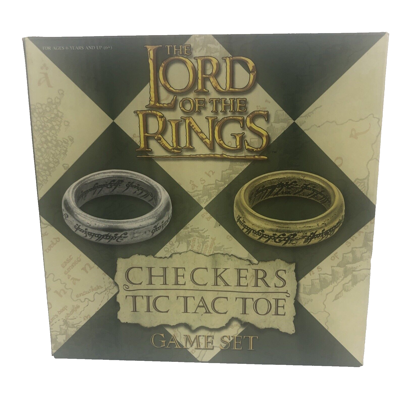 Lord Of The Rings Checkers Tic Tac Toe Game Set USAopoly with Rings Tokens - $12.35