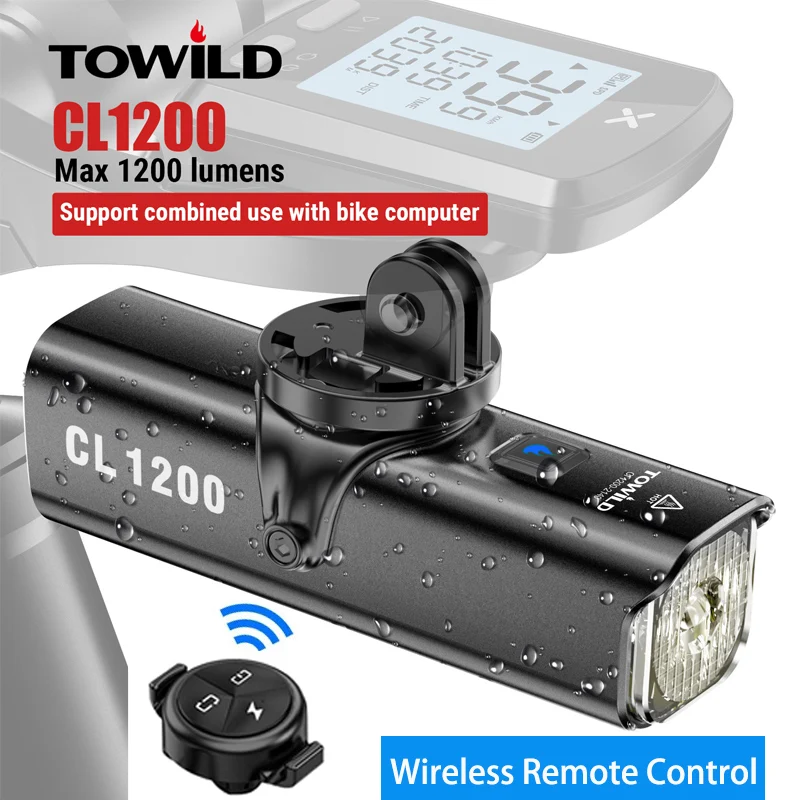 TOWILD CL1200 Bike Light Front Lamp USB Rechargeable LED 1200LM 4000mAh ... - £40.48 GBP+