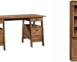 Sauder Trestle Executive Trestle Desk (Vintage Oak Finish) Palladia Libr... - $849.99