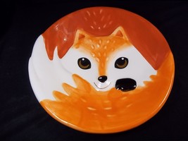 Fox face 3D Salad plate stoneware Autumn Fall 8&quot; NEW - $7.95