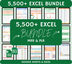 All-in-One Excel Google Sheets Template Bundle - 5500+ PLR Budget &amp; Busi... - $16.99
