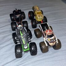 Hot Wheels Monster Jam Trucks Lot Of Four Zombie, Rotweiler, Rat 4 Wheel... - $18.45
