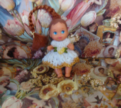 Hand Crochet Dress For Barbie Baby Krissy Or Same Size Dolls #139 - £9.40 GBP
