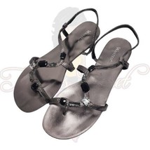 Wanted Tilian Women&#39;s Bronze Stone Open Toe Stretch Flat Sandals Sz 9 - £20.04 GBP