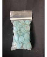 Aqua Pale Blue Beads 1.5 cm long  Oval Clear Repurposed - $14.01