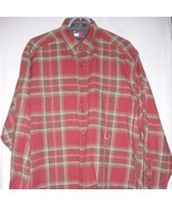 Tommy Hilfiger Sz L Red Plaid Shirt 100% cotton - $22.39