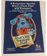 1999 Blues Big Treasure Hunt Tv Guide Print Ad Blues Clues TPA21 - £4.66 GBP