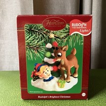 Carlton Cards Rudolph's Brightest Christmas Light up Ornament Hermie 2002 - $34.64