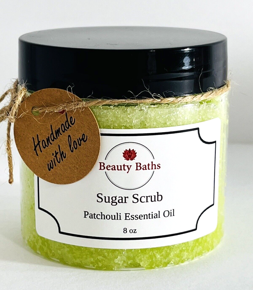 Patchouli Sugar Scrub Exfoliating Body Scrub handmade gift for her bath scrub