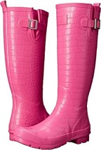 Joules Women&#39;s Crockington Pink Rubber Rain Boot Size 7 Cute NEW With Tags - £31.64 GBP