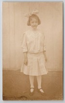 RPPC Cute Little Girl with Large Hair Bow c1915 Postcard J23 - £5.64 GBP