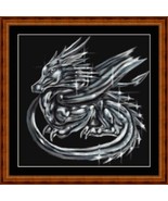 SILVER DRAGON -   pdf  cross stitch chart. Original Artist Unknown - $12.00