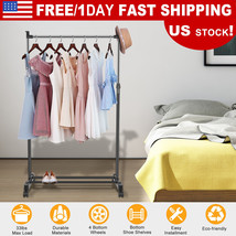 Commercial Garment Rack Heavy Duty Rolling Collapsible Clothing Rack w/ ... - $40.84