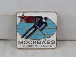 Vintage Hockey Pin - World Championships 1989 Official Logo - Stamped Pin - £12.30 GBP