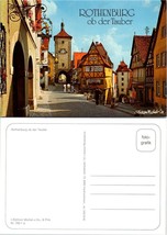 Germany Bavaria Rothenburg ob der Tauber Plonlein Cobbled Street VTG Postcard - £7.39 GBP