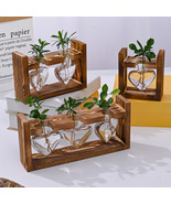 Wooden Heart Plant Glass Vase, Plant Growing Vase, Hydroponic Vase, Home... - £14.38 GBP+