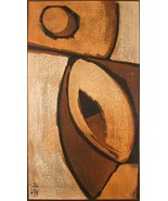 Untitled Abstract Japanese Print on Canvas 21&quot; x 37&quot; Gorgeous Condition - $9,259.23 MXN