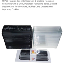 Macaron Boxes with Clear Lids Bulk Macaroon Container Macaroon Packaging... - $347.80 MXN