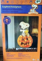 Peanuts Snoopy  &amp; Woodstock 19&quot; PVC Lighted Halloween Window Hanging W/ Box - £24.67 GBP