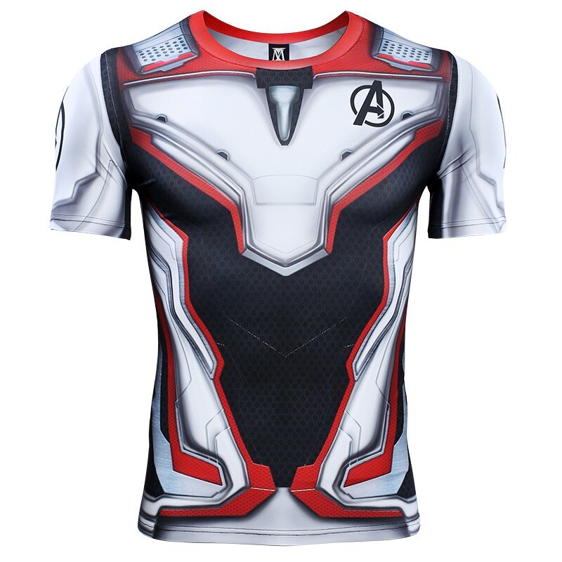 Avengers Alliance 4 Battle Suit Marvel Compression shirt Cosplay Sport Fitness T Item image 9