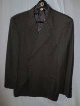 Hickey Freeman Loro Piana Tasmanian 46R super 120&#39;s Blazer wool Dk Brown stripe - £48.25 GBP