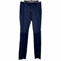 Enro Dress Pants Size 34 Unfinished Navy Flat Front Stretch Easy Care Wa... - $19.79