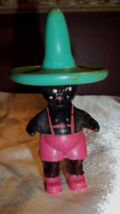 Vintage 4 inch Black Plastic Peeing Boy with Sombrero Hat Gag Gift Toy - $19.79