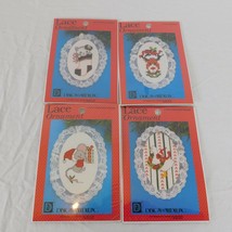 Lot Of 4 Counted Cross Stitch Lace Ornament Kits Designs for the Needle ... - £15.46 GBP