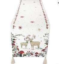 Christmas Table Runner 90 Inches Long Table Runner 14 x 90 Inch Xmas Story - £21.20 GBP