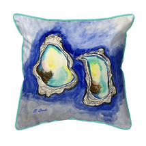 Betsy Drake Aqua Oysters Large Indoor Outdoor Pillow 18x18 - £36.99 GBP