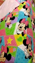 Reversible Hand-tied Coverlet Flannel Minnie Mouse &amp; Hello Kitty Sheet B... - $15.00
