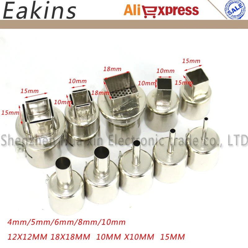10pcs/set Universal 850 Series BGA Nozzles A1125 A1126 18*18MM Square Round For  - £68.59 GBP