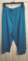 Woman Within Women&#39;s Plus Sz Turquoise Knit Capri Pant Elastic Waist Sz ... - $19.95
