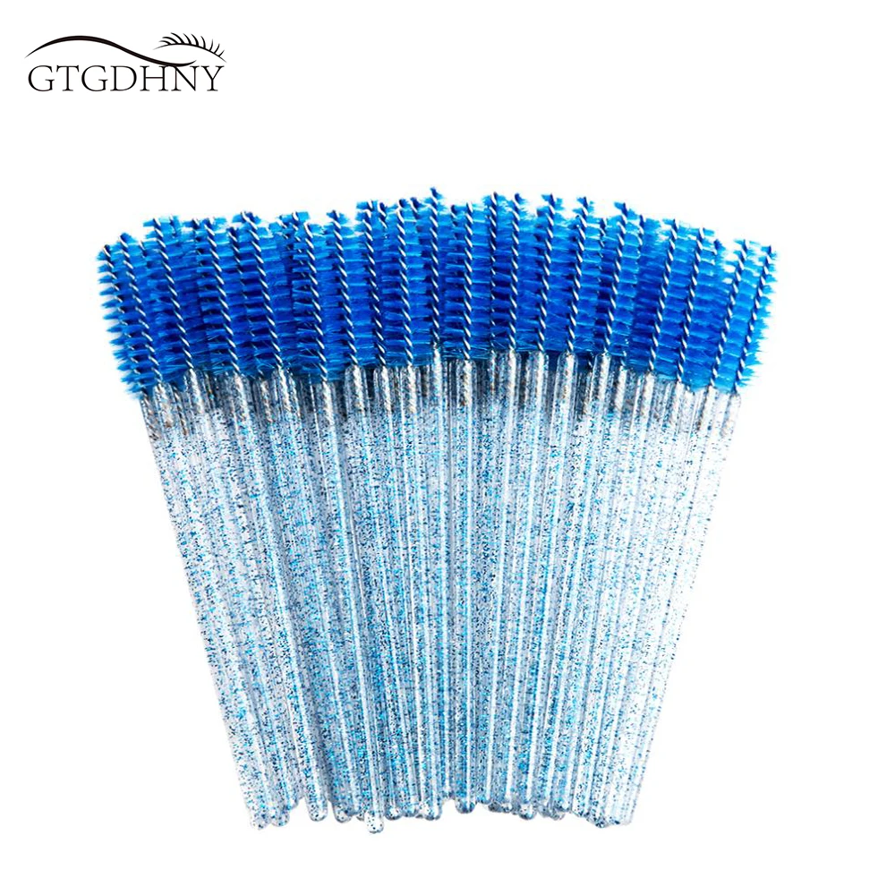 Isposable 50 pcs pack crystal eyelash makeup brush diamond handle mascara wands eyelash thumb200