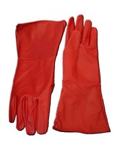 Leather Gauntlet Gloves RED (XX-Small) Extra-Extra Small Long Arm Cuff - $29.70