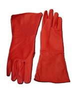 Leather Gauntlet Gloves RED (XX-Small) Extra-Extra Small Long Arm Cuff - $29.70