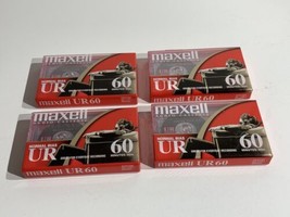 Lot Of 4 Maxwell Blank Tapes Normal Bias UR 60 Minute Tapes Factory Sealed - $14.54